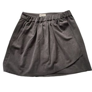 Wilfred faux suede wrap style mini skirt in grey, size M.
